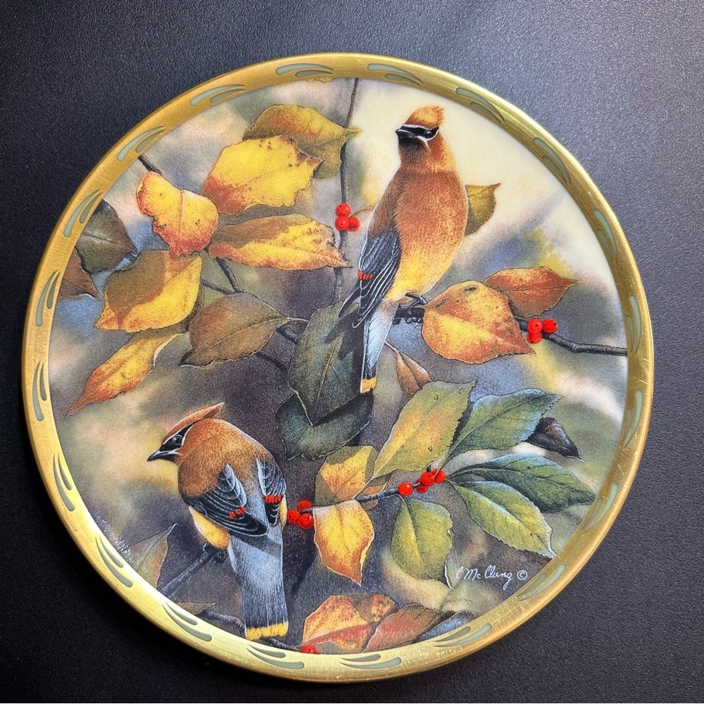Lenox Catherine McClung Among The Berries Collage Bird Plate Collection